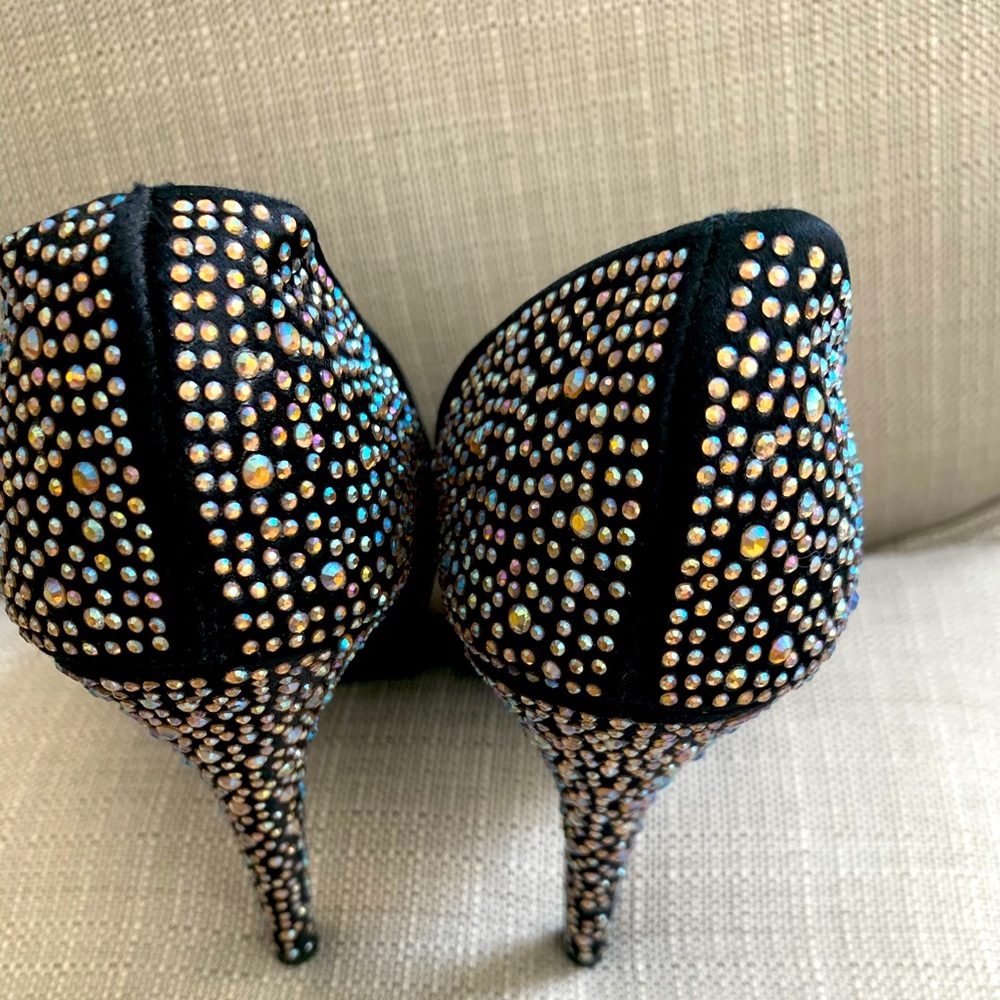 Stilettos 7 1/2 black sequence  high heel shoes